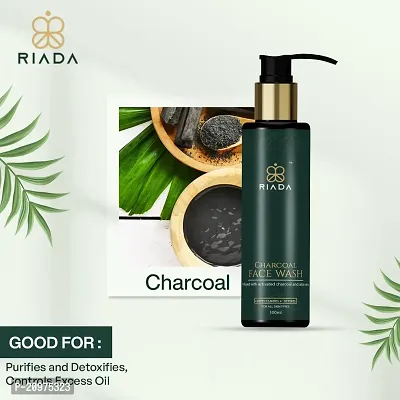 RIADA Charcoal Face Wash for Deep Cleansing, Detoxification, Dead Skin Removal | Refreshes, Rivitalizes the Face, Helps to Oil Control (All Skin Types)- 200ml-thumb3