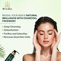 RIADA Charcoal Face Wash for Deep Cleansing, Detoxification, Dead Skin Removal | Refreshes, Rivitalizes the Face, Helps to Oil Control (All Skin Types)- 200ml-thumb1