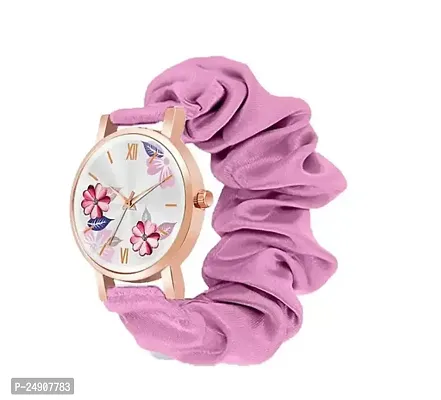 Stylish Pink Fabric Analog Watches For Women-thumb0