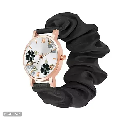 Stylish Black Fabric Analog Watches For Women-thumb0