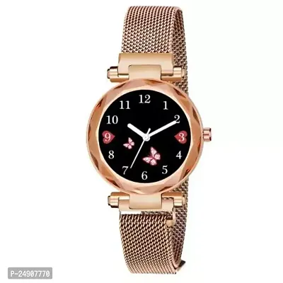 Stylish Golden Metal Analog Watches For Women-thumb0