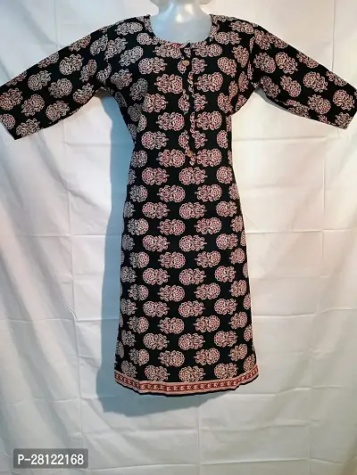 A Line Green Printed Cotton Kurta-thumb0