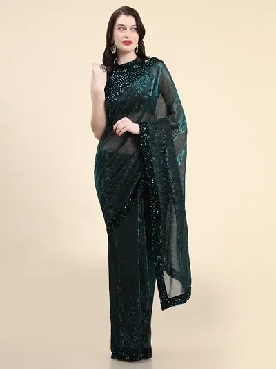 Bollywood Fancy Embellished Sarees with Blouse Piece