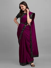 Classic Lycra Saree With Belt-thumb1