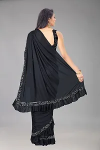 Classic Linen Blend Saree with Blouse piece For Women-thumb2