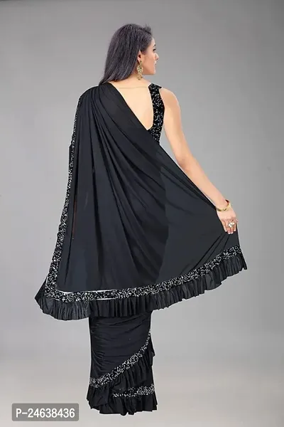 Classic Linen Blend Saree with Blouse piece For Women-thumb3