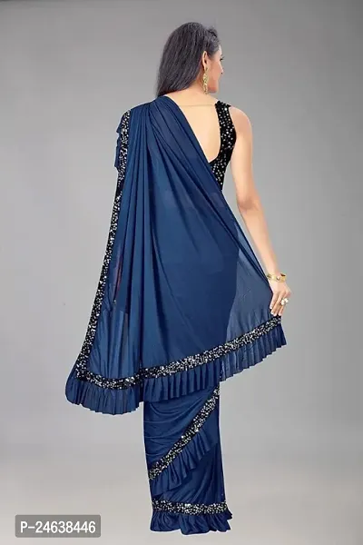 Classic Linen Blend Saree with Blouse piece For Women-thumb4