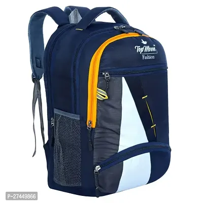 Trendy Navy Blue College Backpack For Men And Women-thumb0
