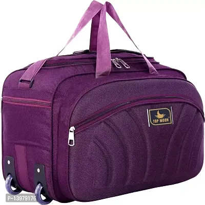 60L Expandable Luggage Travel Duffel Bag With Two Wheels