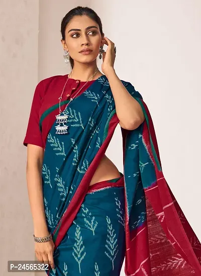 Beautiful Cotton Printed Daily Wear Saree with Blouse piece for Women