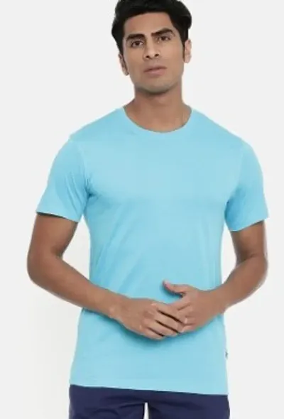 Comfy Latest Cotton Solid Round Neck Half Sleeve Tees For Men