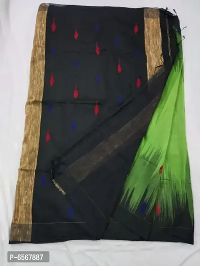 Attractive Cotton Blend Saree with Blouse piece-thumb0