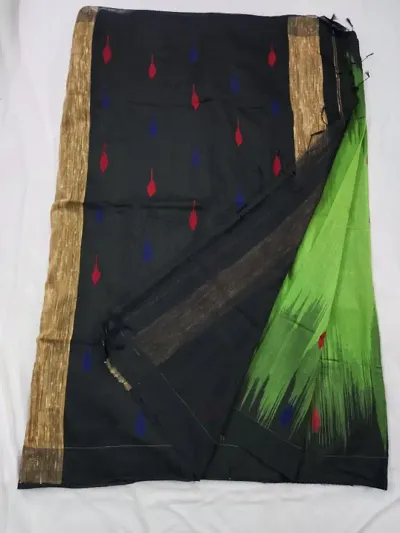 Trending Cotton Blend Saree with Blouse piece 