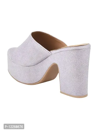 Trendy Stylish Embellished Mauve Block Heels For Women And Girls-thumb2