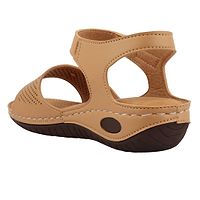 Stylish Tan Synthetic Solid Sandals Heels For Women-thumb2