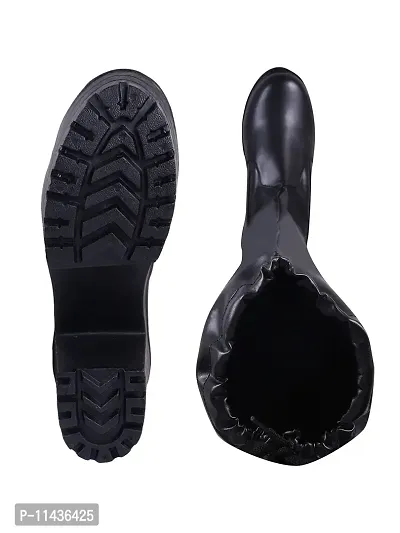 Trendy Stylish Knee-High Long  Black Boots-thumb4