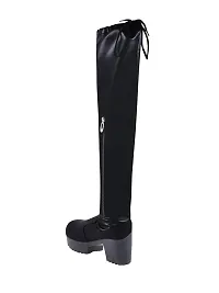 Trendy Stylish Knee-High Long  Black Boots-thumb1