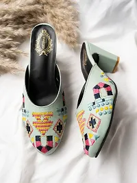 Shoetopia Embroidered Heeled Mules for Women  Girls-thumb1