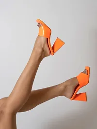Trendy Women Orange Heels-thumb2