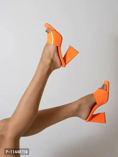 Trendy Women Orange Heels-thumb3