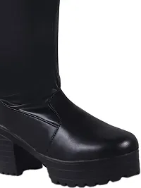 Trendy Stylish Knee-High Long  Black Boots-thumb4