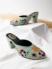 Shoetopia Embroidered Heeled Mules for Women  Girls-thumb2