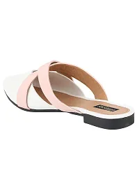 Shoetopia Women White Flats Mules Belly Sandals-thumb1