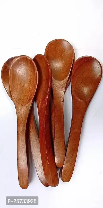 Wooden 6 Pcs Soup Spoons, Tea Spoons, Spoons, Cutlery 6 In
