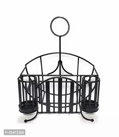 Iron Beautiful And Antique Look Cutlery Rack, Dish Rack Plate Cutlery Stand,Napkins Holder Kitchen Stand, Kitchen Utensils Rack-thumb0