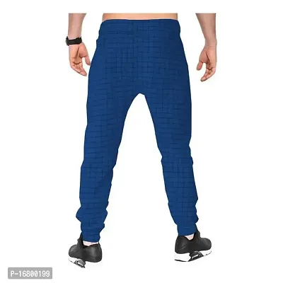 Manohunt Checked Track Pant (M, Blue, Red)-thumb2