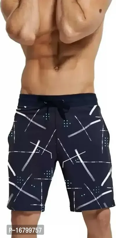 MONOHUNT Unisex Printed Navy Color Regular fit Shorts