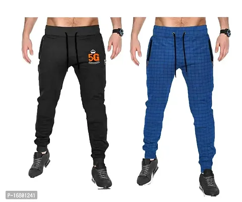 Men's Double Combo Track Pant Pack of 2 (XXL, Multicolor 1)