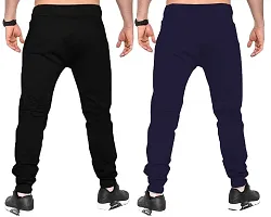 Printed Track Pant For Men Pack of 2 (XXL, Black,Navy)-thumb1