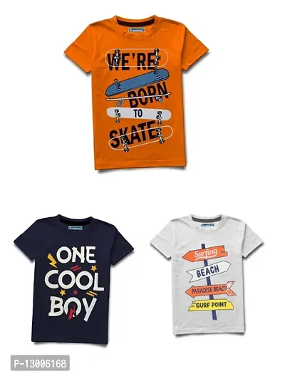 Fancy Cotton Tees For Baby Boy Pack Of 3-thumb0