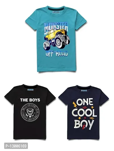Fancy Cotton Tees For Baby Boy Pack Of 3