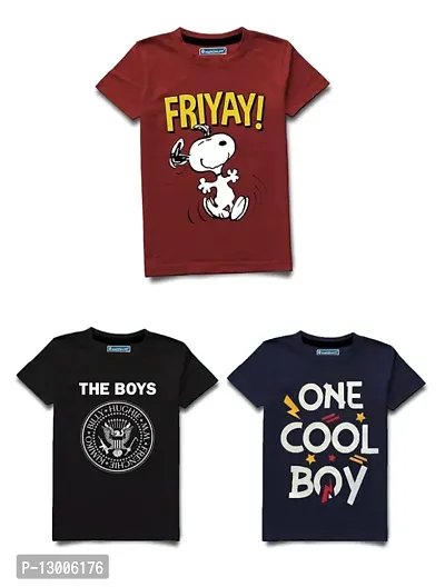 Fancy Cotton Tees For Baby Boy Pack Of 3