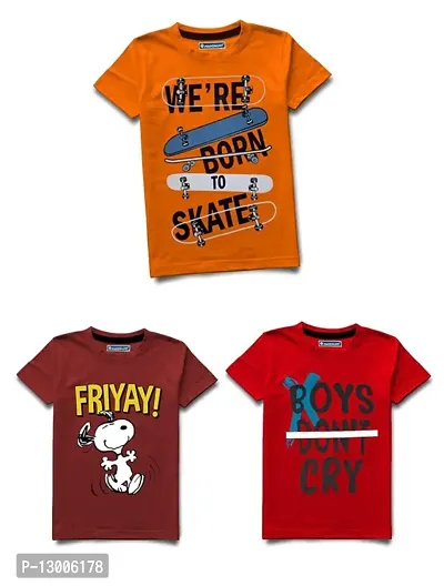 Fancy Cotton Tees For Baby Boy Pack Of 3