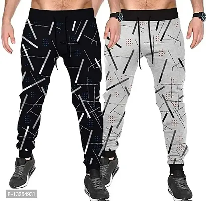 Fancy Cotton Track Pants For Men Pack Of 2-thumb0