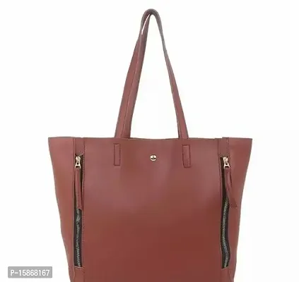 Stylish Tan Artificial Leather Handbag For Women