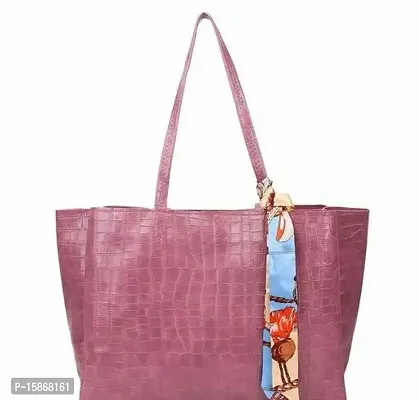Stylish Purple Artificial Leather Handbag For Women