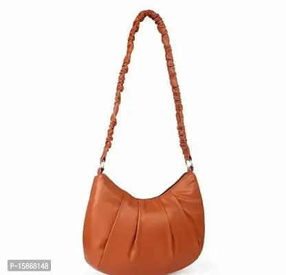 Stylish Tan Artificial Leather Handbag For Women-thumb0