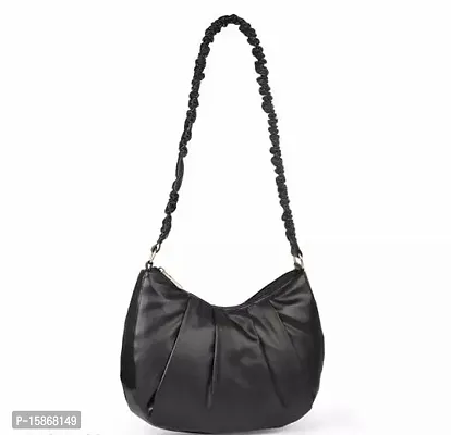 Stylish Black Artificial Leather Handbag For Women-thumb0
