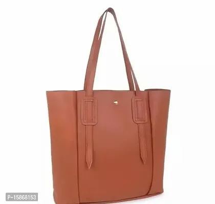 Stylish Tan Artificial Leather Handbag For Women