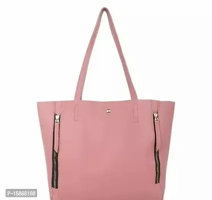Stylish Pink Artificial Leather Handbag For Women-thumb0