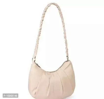 Stylish Beige Artificial Leather Handbag For Women-thumb0