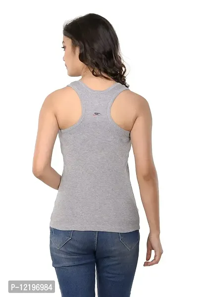 STYLE CLUB Casual Sleeveless Solid Women Grey Tank Top (Large, Grey)-thumb2