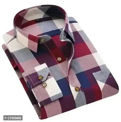 Stylish Multicolored Cotton Checked Casual Shirt For Men