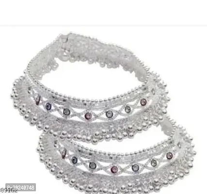 Elegant Silver Plated Anklet For Women-thumb0