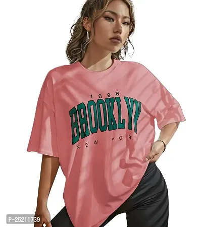 CALM DOWN Oversized T-Shirt for Women (XX-Large, Baby Pink)-thumb0