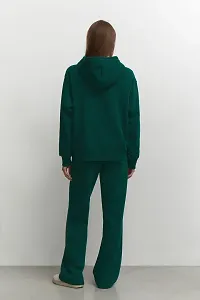 CALM DOWN Plain Hoodie (Medium, Green)-thumb2